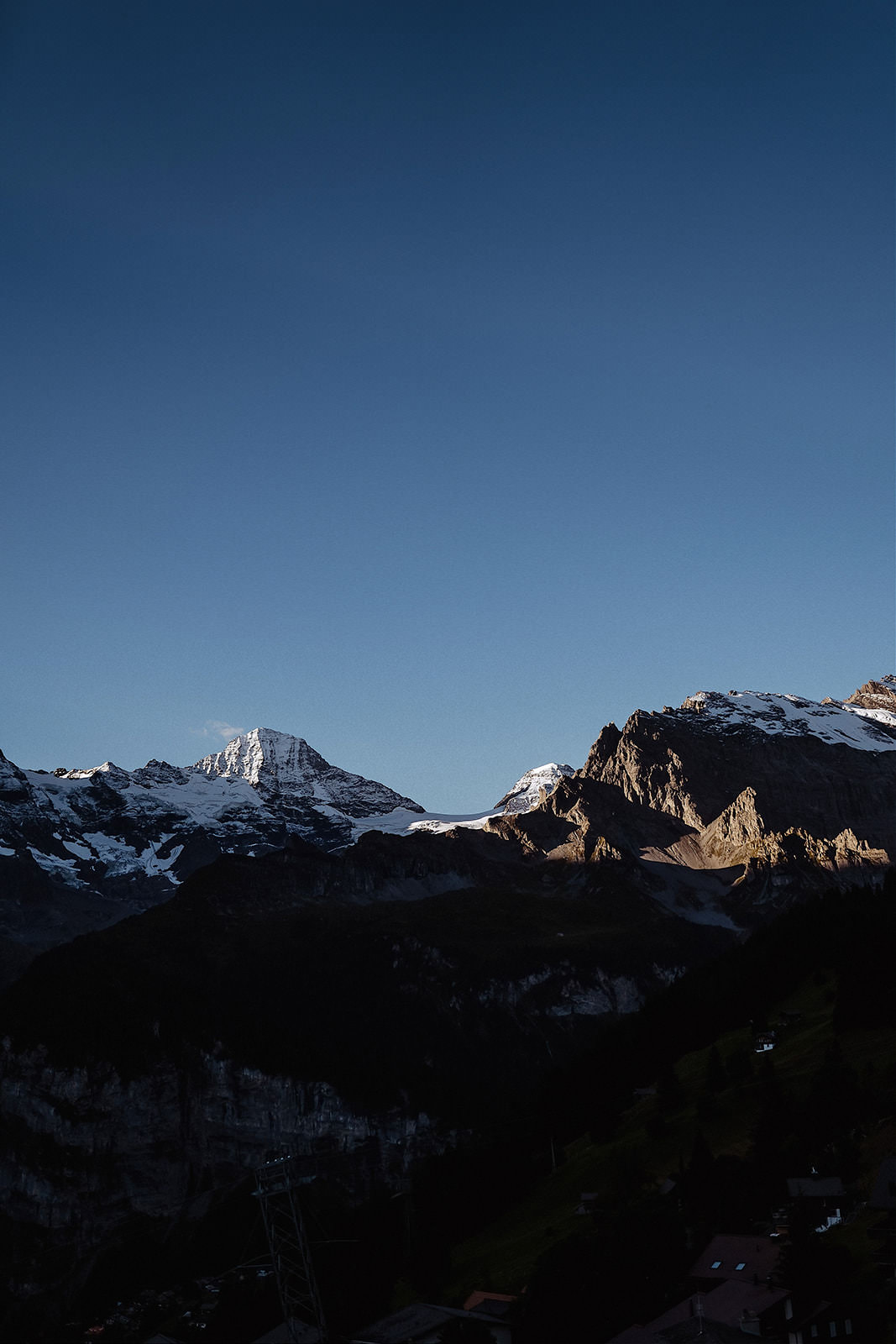 Blick auf die Schweizer Alpen in Mürren