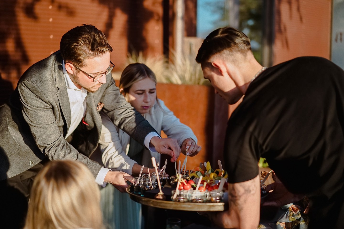 Fingerfood-Häppchen bei der Hochzeit im Speicher 7